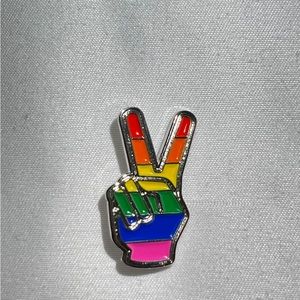 High quality enamel Pride Peace Sign lapel pin